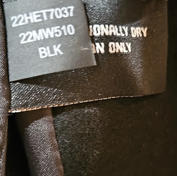 Guess Double Breast Wool Blend Coat Heavyweight Funnel Neck Belt Siz 6 Black EUC - Picture 8 of 15